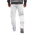 thumbnail image 6 of Men's Casual Cargo Sweatpants Fleece Lined Drawstring Elastic Waist pants Lightweight Workout Joggers Athletic Pants with Multi Pockets White M, 6 of 8