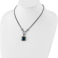 thumbnail image 3 of 14K/Silver Two-Tone Sterling Silver With 14K London Blue Topaz & Diamond 1In. Ext. Necklace (18 X 20) Made In Thailand qtc1344, 3 of 5