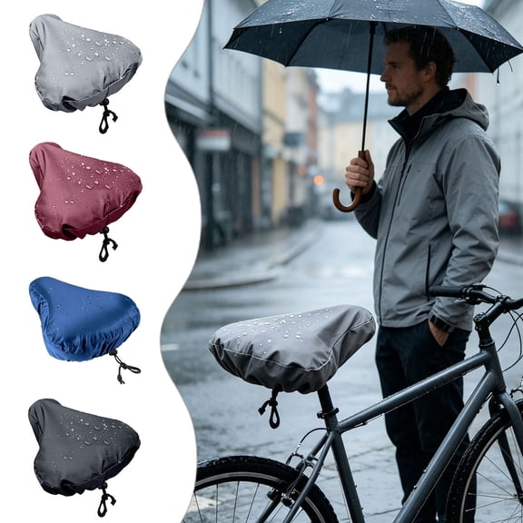 Waterproof Bicycle Seat Cover Elastic Drawstring Bike Saddle Protector Rain Dust Outdoor Cycling Accessory