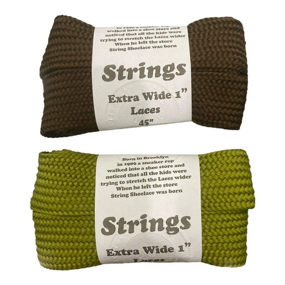 Strings Super Wide 1 inch Width 45 inch Length. Khaki or Chocolate Brown