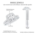 thumbnail image 5 of Rosec Jewels Classic Moissanite Wedding Ring Set of 2 - D-VS1 Grade Certified Moissanite Halo Engagement Ring with Band, 925 Sterling Silver, US 4.00, 5 of 6