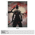 thumbnail image 4 of JEUXUS Warm Fuzzy Flannel Blanket, 70" x 80" Ink Painting Japanese Samurai Blanket Ultra Soft Fluffy Durable, Sherpa Blanket for Calming and Relax Bedding Blanket for Adults Kids, 4 of 6