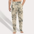 thumbnail image 2 of dGslk Mens Loose Fit Camouflage Print Lounge Pants Comfortable Drawstring Waist Pajama Trousers for Home and Casual Wear Beige L, 2 of 2