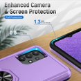 thumbnail image 3 of Samsung Galaxy A32 5G Case(Not for A32 4G), Heavy Duty Shockproof Military-Grade Phone Case with Ring Kickstand for Galaxy A32 5G 6.4"(Purple/Black), 3 of 8