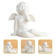 thumbnail image 3 of Angel Figurine Ceramic Angel Statue Wedding Decoration European Style Home Desktop Decor, 3 of 6