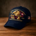 thumbnail image 5 of Eagle & Liberty – United States 250th Anniversary Hat, Embroidered American Bald Eagle & Liberty Bell Design, 1776-2026 Commemorative Navy Blue Adjustable Baseball Cap for Men & Women, 5 of 7