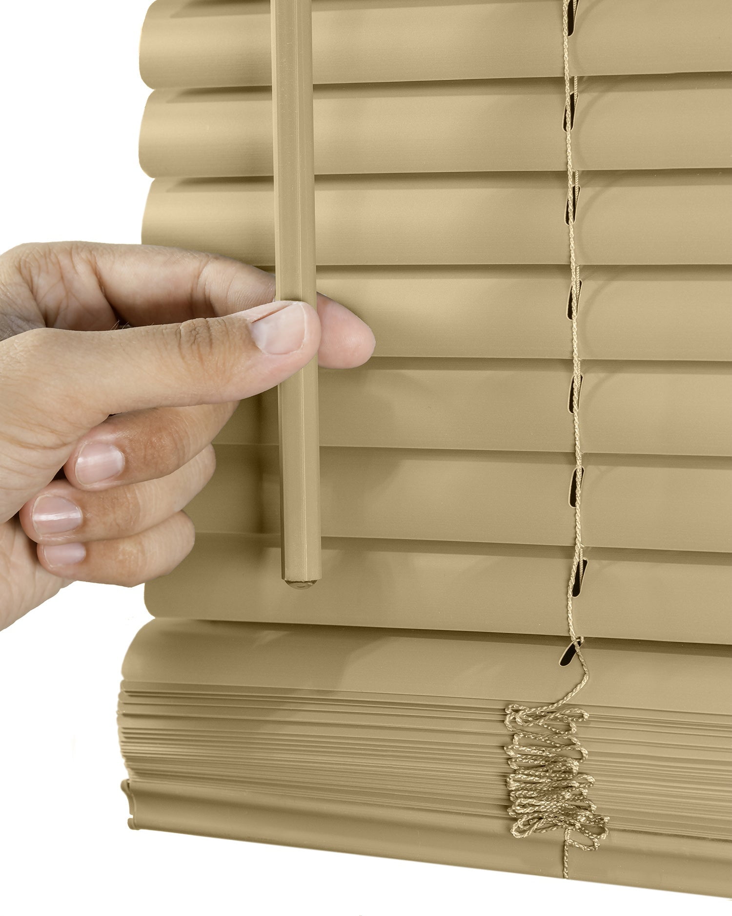 CHICOLOGY Cordless 1" Vinyl Mini Blinds Gloss Cappuccino (Room Darkening) 78"W X 36"H