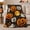 Black Halloween, variant on Black Night Jack O Lantern and Ghost Flannel Blanket, Cozy Bold Halloween Home Decor for Living Room and Bedroom, Halloween Gift with Golden Moon Bats Stars and Fall Leaves
