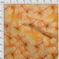 thumbnail image 4 of oneOone Cotton Poplin Orange Fabric Tropical Abstract Leaf Sewing Material Print Fabric By The Yard 56 Inch Wide, 4 of 4