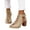 Beige, variant on Women's Chunky Heeled Sandals Peep Toe Cut-out Buckle Strap Stacked Heels Retro High Heels (White,43)