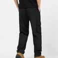 thumbnail image 4 of TKKCS Mens Cotton Cargo Pants Casual Outdoor Relaxed Fit Straight Leg Elastic Waist Work Pants with Multi Pockets Black 4XL, 4 of 7