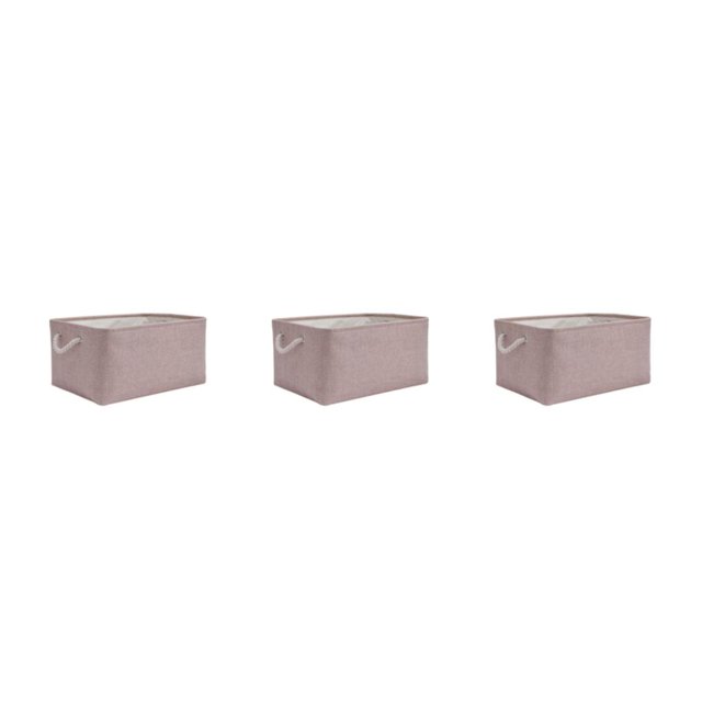 Maytalsory Bac de Rangement Robuste avec Poignée en Corde Solution de Rangement Pratique et Fiable Rose Clair 31*21*13 3Ensemble