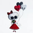 thumbnail image 2 of CafePress - Cute Skeleton Girl With Spooky Balloons Body Suit - Baby Light Bodysuit, Size Newborn - 24 Months, 2 of 4