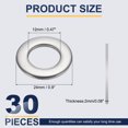 thumbnail image 2 of Arandela Plana M12 para Tornillo, 30Pcs Arandelas de Acero Inoxidable 304 12MM ID x 24MM OD x 2MM de Grosor (Tono Plateado), 2 of 6