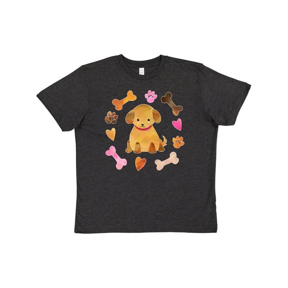 Inktastic Cute Puppy Valentine with Hearts and Bones Youth T-Shirt