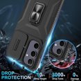 thumbnail image 3 of for Samsung Galaxy A35 5G Case with Slide Camera Cover & Screen Protector (2 PCS), A35 Case Build in 360° Rotating Ring Kickstand, Military Grade Protective Case for Galaxy A35 Phone Cases, Black, 3 of 14