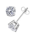 thumbnail image 2 of Diamond Stud Earrings For Women 0.50 Carat Total Weight Prong Set Secure With Push Back 14K Solid White Gold 4-Prong, 2 of 3