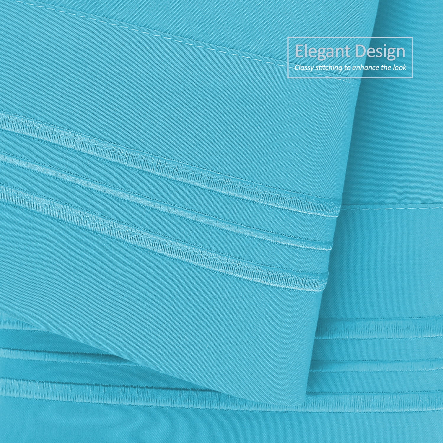Clara Clark Pillow Cases Premier 1800 Microfiber Collection Pillow Case Set Of 2 Pieces, Standard Size, Beach Blue