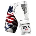 thumbnail image 5 of FUZHIQ Boys Cargo Shorts Tactical 250 Anniversary USA American Flag Graphic 4th of July Shorts with Pockets,7-8 Years, 5 of 6
