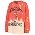 thumbnail image 2 of Women's Gameday Couture Red Nebraska Huskers Twice As Nice Faded Dip-Dye Pullover Long Sleeve Top, 2 of 3