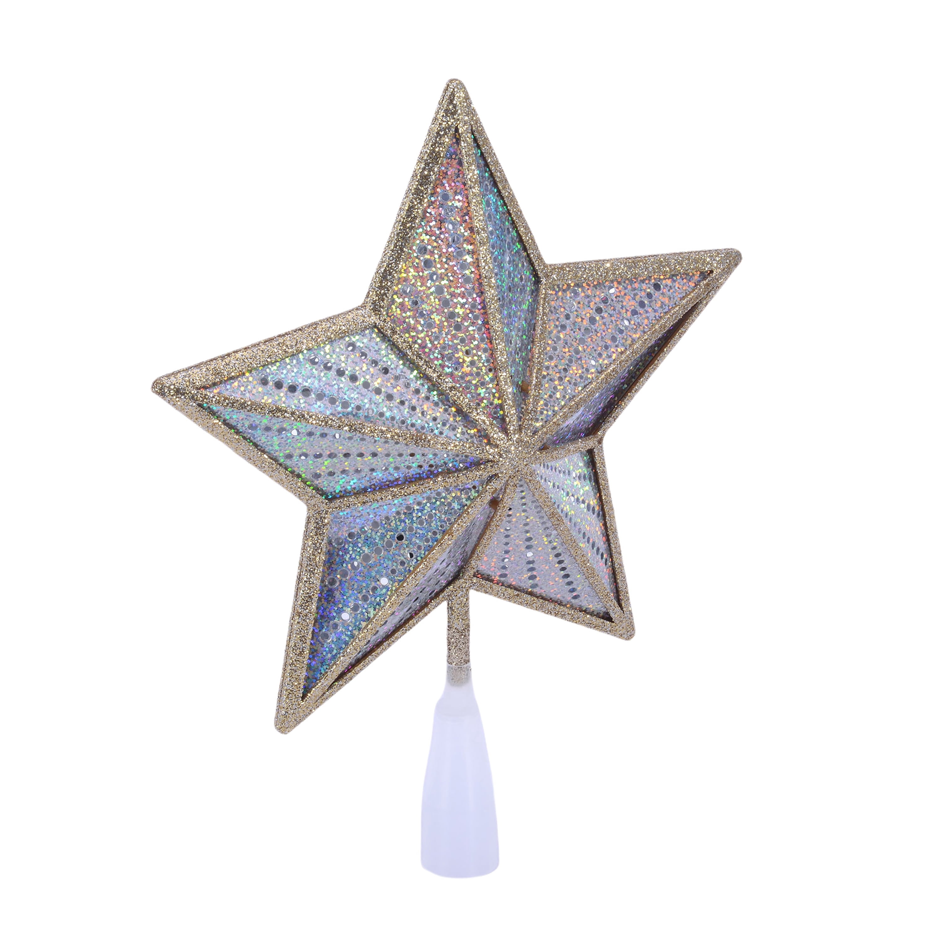 LED Star Christmas Tree Topper, Champagne Gold, 12", by Holiday Time