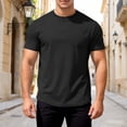 thumbnail image 2 of Mens Big and Tall Shirts Short Sleeve Pack Crew Neck Classic Tees Vintage Undershirt Cotton Tops Summer Soft Athletic Short Sleeve (Black,M), 2 of 6