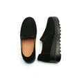 thumbnail image 3 of LUOBANIU Women's Platform Loafers Comfort Suede Wedge Shoes Slip-On Casual Thick Soft Business Work Penny Loafers Black36, 3 of 4