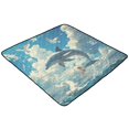 thumbnail image 7 of WOBOGO Dolphins Collide with Seagulls Baby Playmats Extra Large Waterproof Rollable Activity Pads for Toddlers 50×50inch, 7 of 7