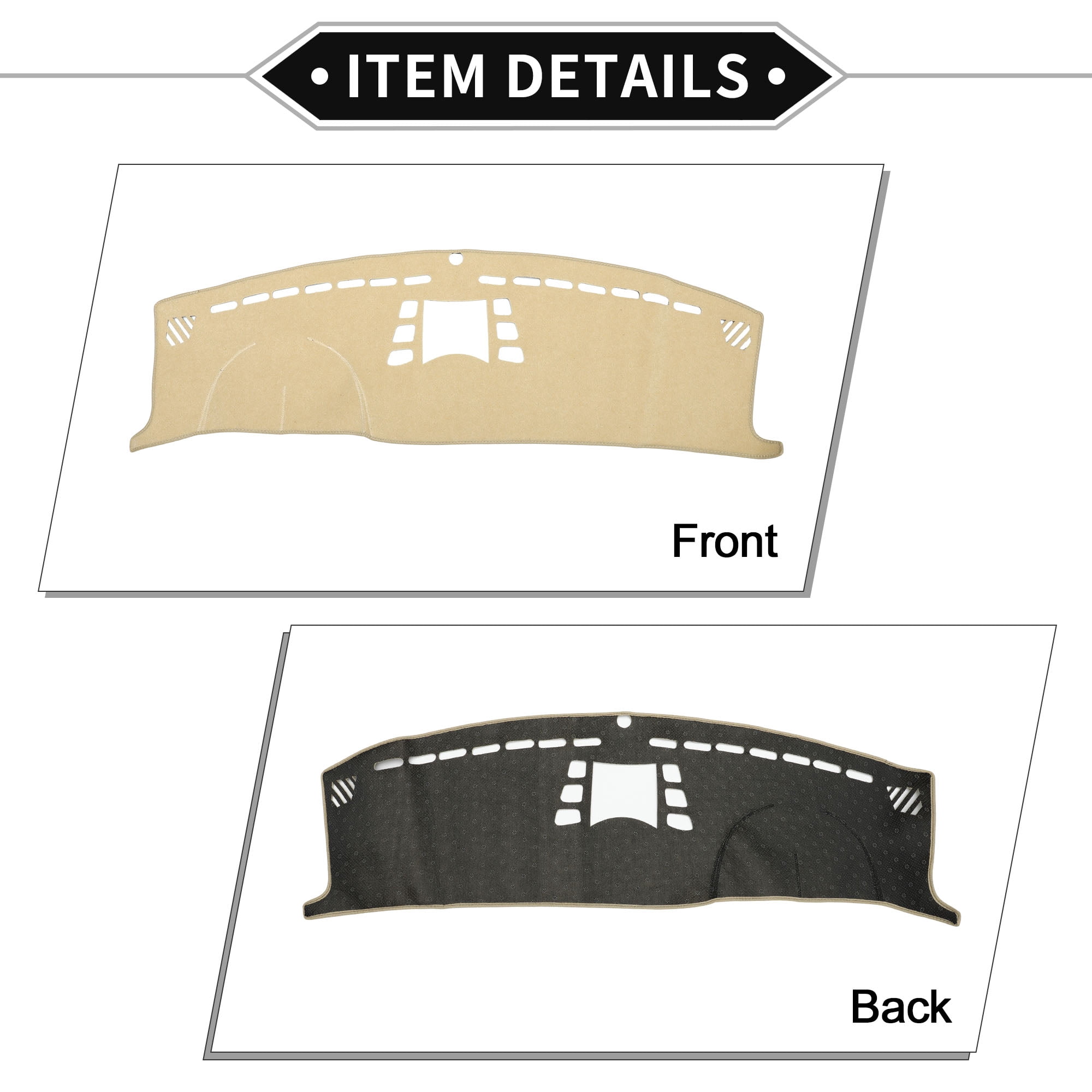 Dash Cover Compatible for PORSCHE PANAMERA 2010-2016, Non-Slip Polyester Silicone Beige Center Console Dashboard Cover Mat Pad Carpet