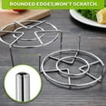 thumbnail image 4 of Vegetable Steamer Basket Rack for Cooking, 3" and 1-3/4" Tall Trivet for Instant Pot 3 Qt and 6 Qt, Heavy Duty 18/8 Stainless Steel Steamer Rack Fit Pressure Cooker (6.4" Round - 2PCS), 4 of 6