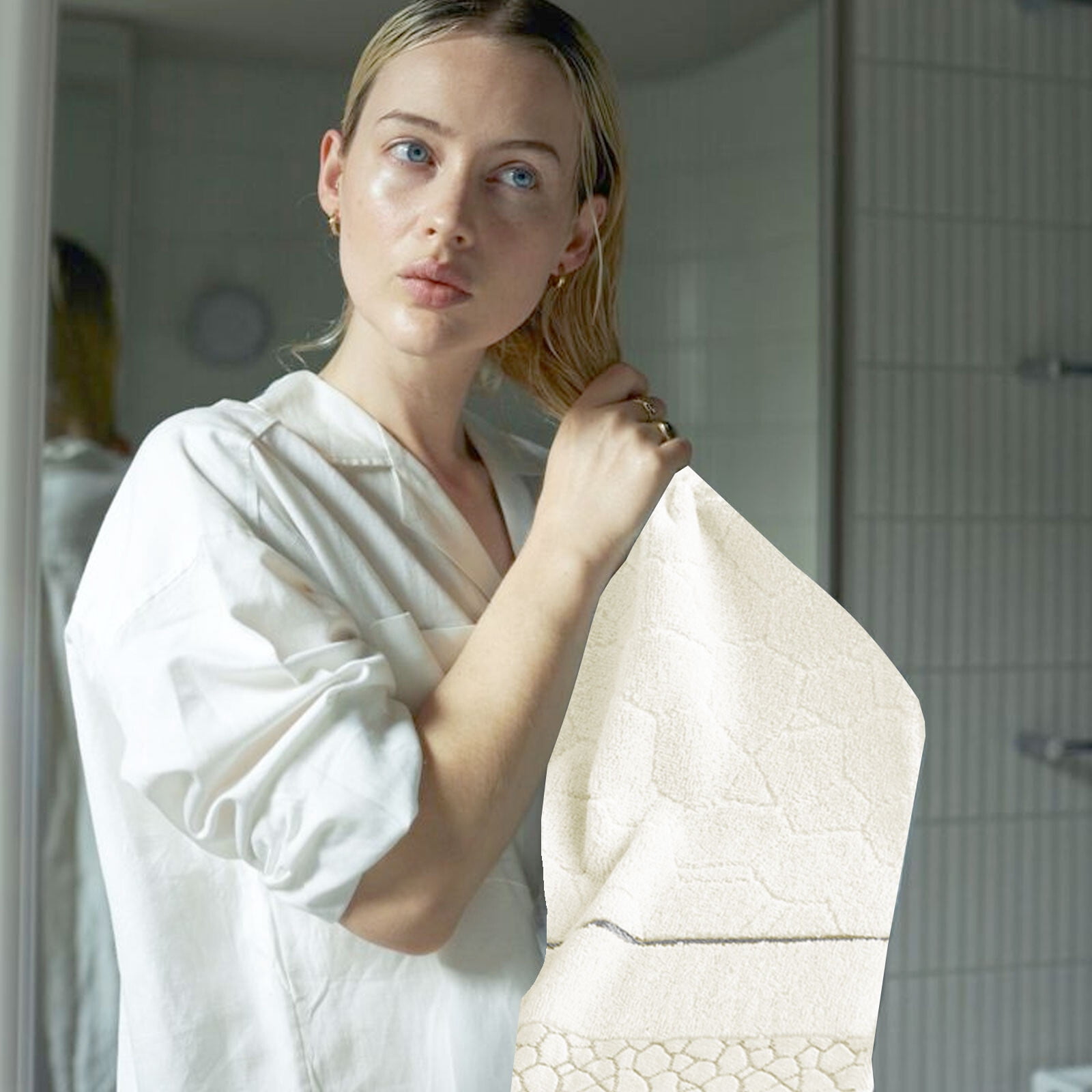 Under $5 Clearance! Bath Towel, InsCrazy 100% Cotton Towel, Thick and Soft, Quick Dry, Highly Absorbent Household Towel for Bathroom, Sport, Wash Face, Large Gift Hand Towel