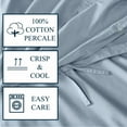 thumbnail image 7 of Cannon, Cannon Solid Percale Light Blue 3 Piece King Duvet Set, Blue, Solid Print, 7 of 7
