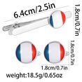 thumbnail image 3 of Set de gemelos y broches para corbatas con bandera francesa para hombre, chapado en oro, 3 of 3