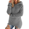 thumbnail image 2 of Wlynlyn Fuzzy Hoodies for Women Casual Long Sleeve Sherpa Fleece Sweatshirts Loose Comfy Lightweight Hooded Sweatshirt, 2 of 10