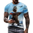 thumbnail image 2 of Russian Flag Print Short Sleeve Casual Summer Round Neck T-shirt for Men, 2 of 4