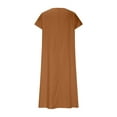 thumbnail image 4 of Mgmyaa Robes pour Filles Enfants Été Manches Courtes Col en V Chandail Longue Robe Plage Robe Décontractée, 4 of 5