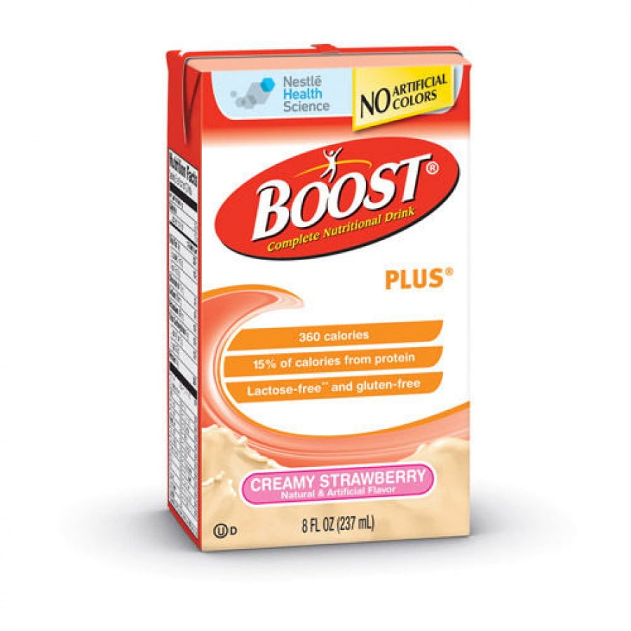 Boost Plus Creamy Strawberry 8 oz. Carton Ready to Use 360 Cal 10 Cases
