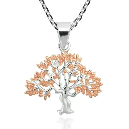 Vermeil Tree - Tree of Life 2-Tone Rose Gold Vermeil Over Sterling Silver Necklace