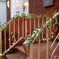 thumbnail image 5 of AYktou 39.4 Inch Christmas Garlands, Artificial Red Berries Red Fake Flowers Hanging Vines Rattan Contracted Styles Green Leaf Wreath Garland for Christmas Tree Fireplace Table Home Party Decor, 5 of 7
