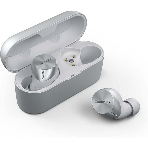 Technics EAHAZ60PS Écouteurs sans fil avec 7 embouts en silicone XS1, XS2, S1, S2, M, L, XL, argent