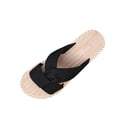 thumbnail image 2 of Caywon Women Flat Slide Sandals, Knotted Criss Cross Fabric, Woven Sole Vacation Dressy, Comfortable Ladies Shoes Sandalias Planas Mujer, 2 of 6