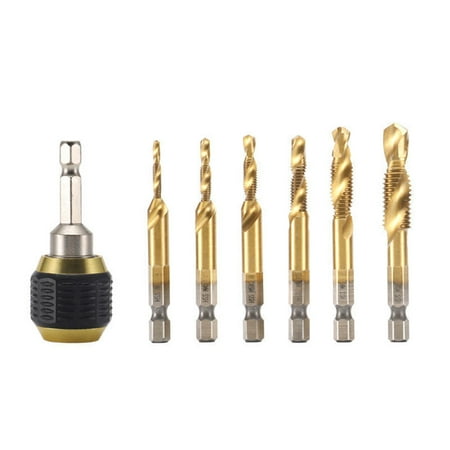 

1/4 Inside The Hexagonal Quick Change Chuck Connection Rod with 6pcs Drill Bits Lock Hexagonal Batch Head Converter Style 3