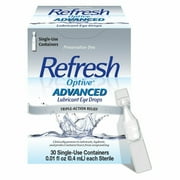 Refresh Optive Advanced Lubricant Eye Drops Triple Action Relief, 30 Ct, 3-Pack