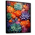 thumbnail image 2 of Designart "Colorful Succulents Succulent Euphony" Floral & Botanical Floater Framed Canvas Wall Art, 2 of 7