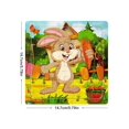 thumbnail image 2 of 1pc 14.7cm/5.79in Wooden Puzzle Cartoon Animals Giraffe Pattern Jigsaw Puzzles Game Kids Educational Learning Toys For Children, 2 of 4