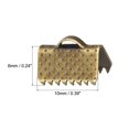 thumbnail image 2 of Uxcell Ribbon Crimp Clamp Ends, 10mm Bookmark Pinch Cord End Clasps for DIY Bronze Tone 100Pack, 2 of 7