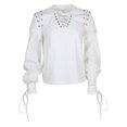 thumbnail image 4 of Blusas de fiesta con mangas abullonadas victorianas medievales renacentistas góticas punk para mujer Sunnimix Blusa medieval renacentista, 4 of 8