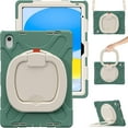 thumbnail image 1 of iPad 10th Generation 2022 Case 360°Rotatable Stand with Shoulder Strap Handle Pencil Holder Heavy Duty Shockproof Silicone Protective Case for iPad 10, 1 of 8