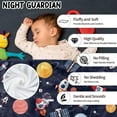 thumbnail image 3 of Outer Space Theme Throw Blanket for Kids, 50 x 60 Inch Blue Space Astronaut Rocket Fuzzy Plush Blanket for Boys Gift, Soft Galaxy Planet Spaceship Flannel Blanket for Children Teen Bed Couch Decor, 3 of 6