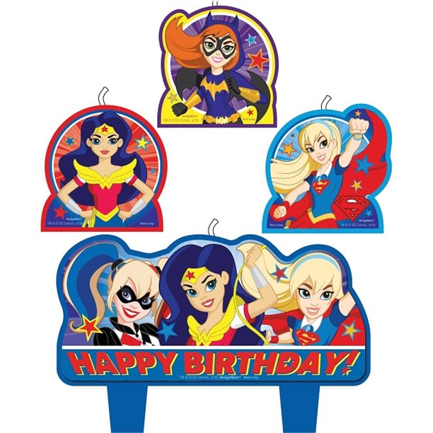 Dc Superhero Girls Birthday Candle Set 4 Pieces Walmart Com Walmart Com